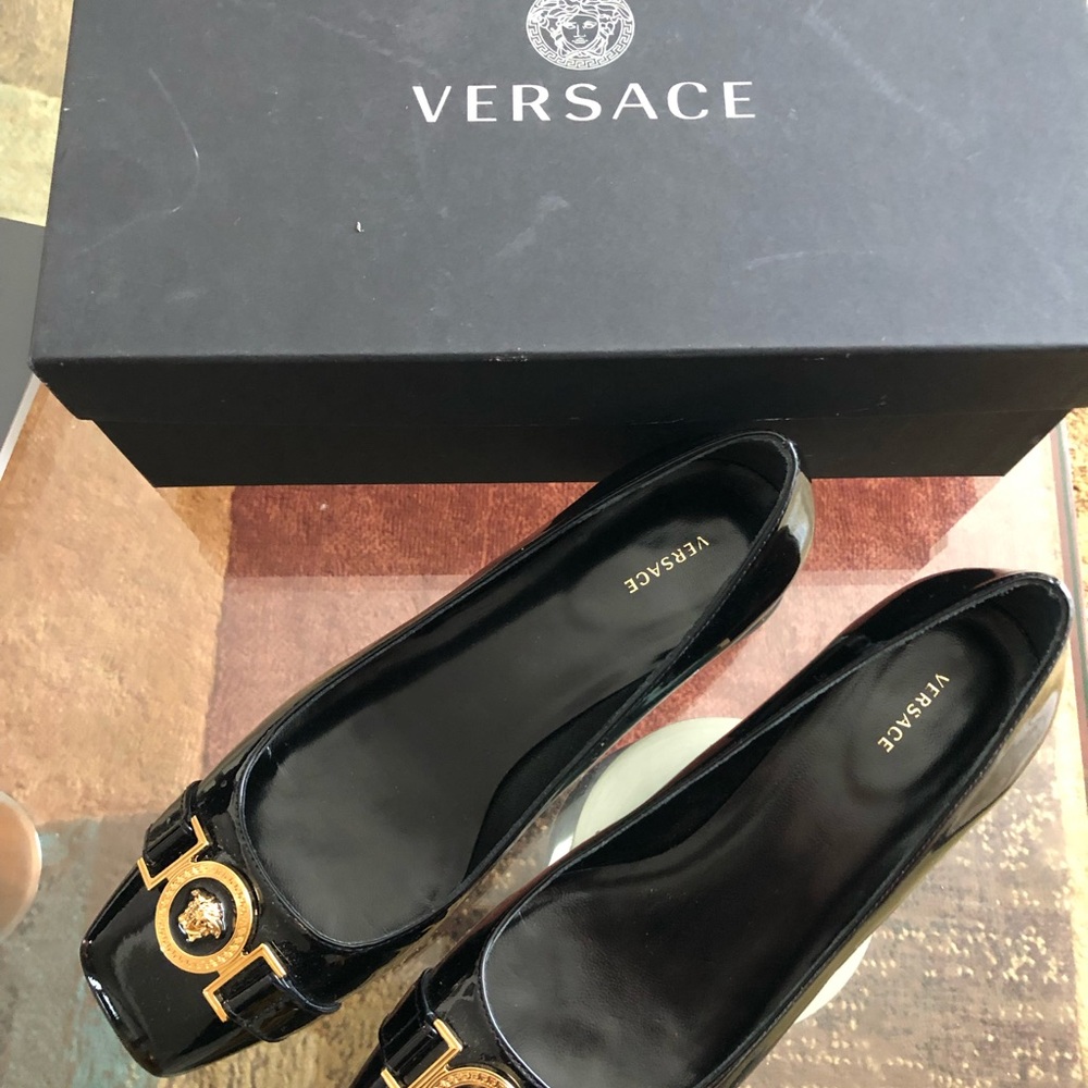 Versace Black Medusa Flats